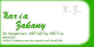 maria zakany business card